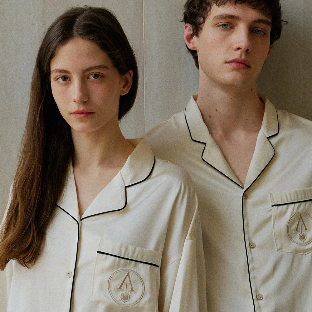 CLASSIC PAJAMA COUPLE SET_royal ivory