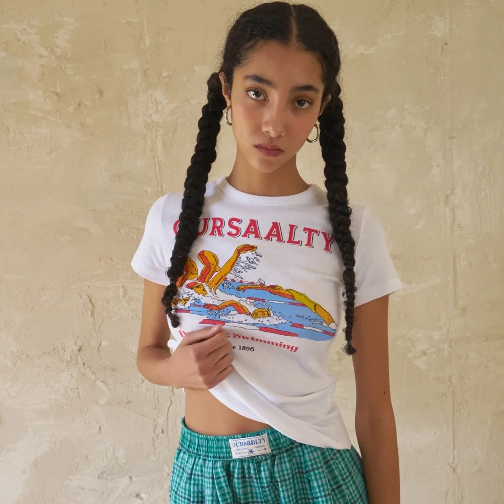 Swimmer Rib T-Shirt / White
