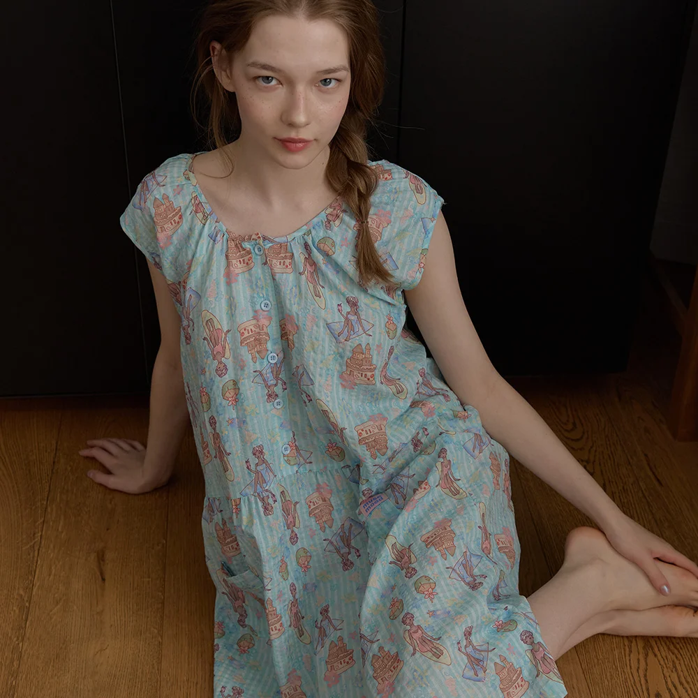 Blue Aloha summer pajama 睡衣