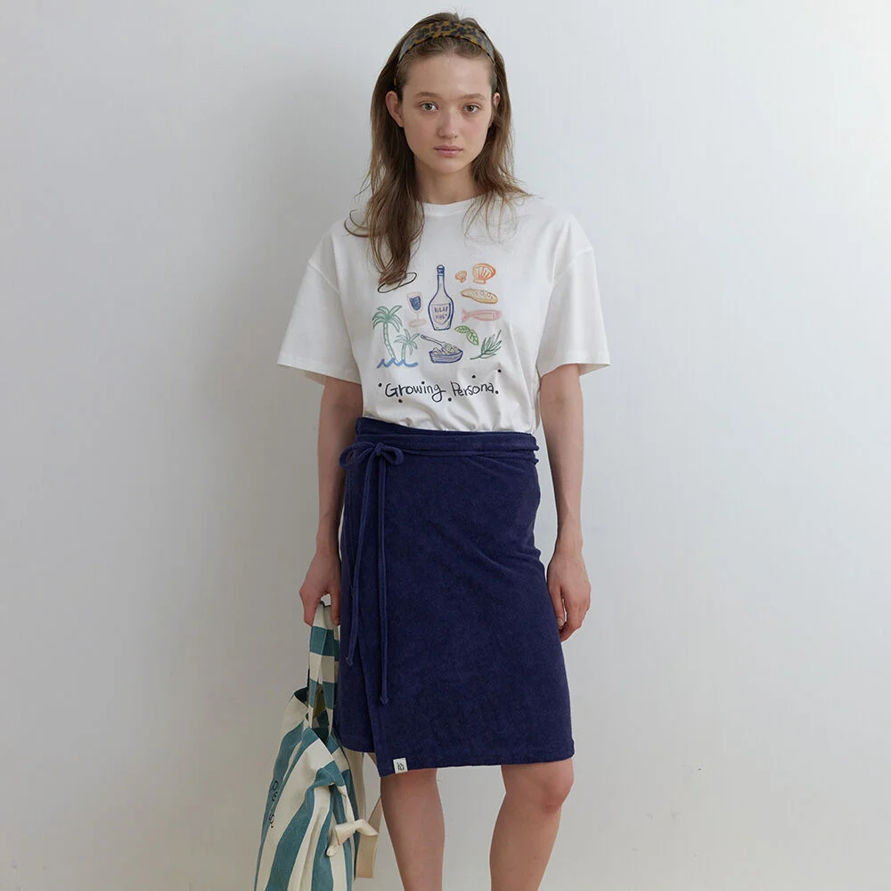 Terry wrap skirt Navy