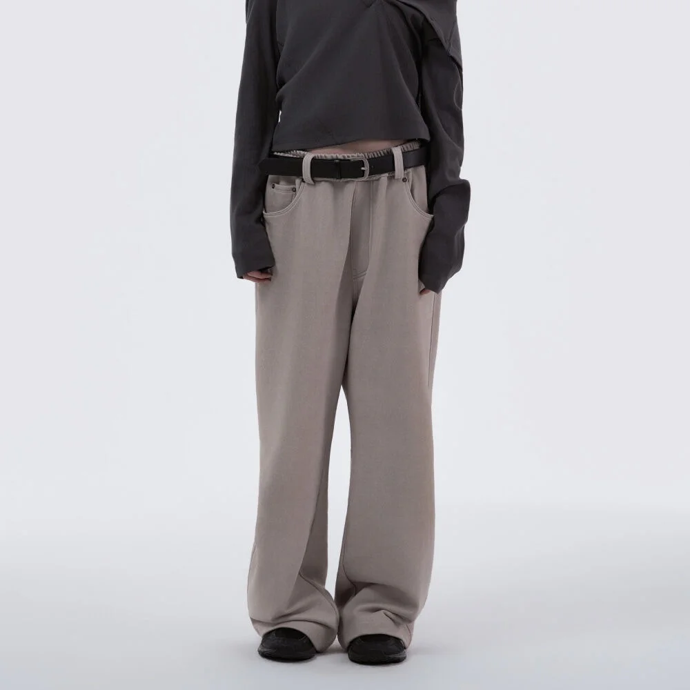 Denim Dyed Sweat Pants - Ash Beige