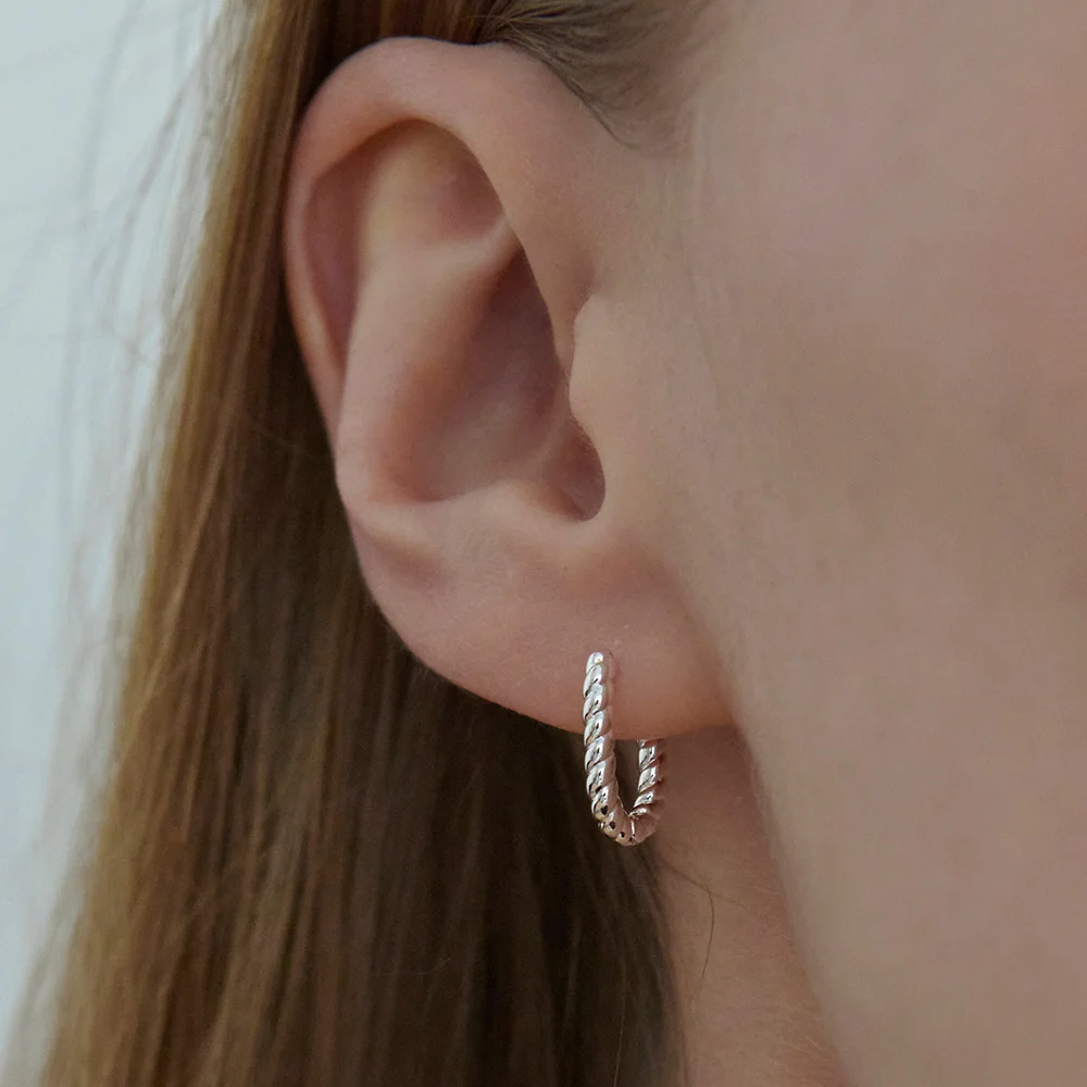 Silver Sailor Rope Earrings