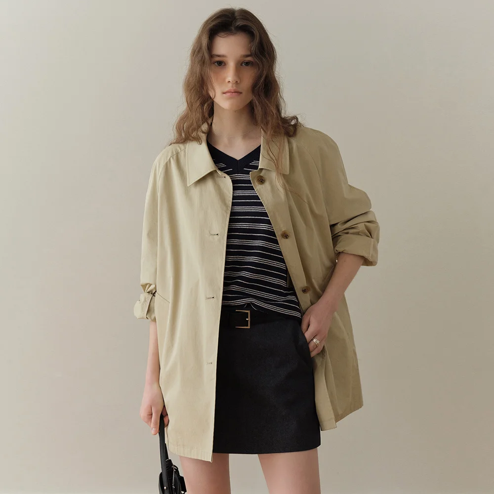 Rona Half Trench Coat (Camel Beige)
