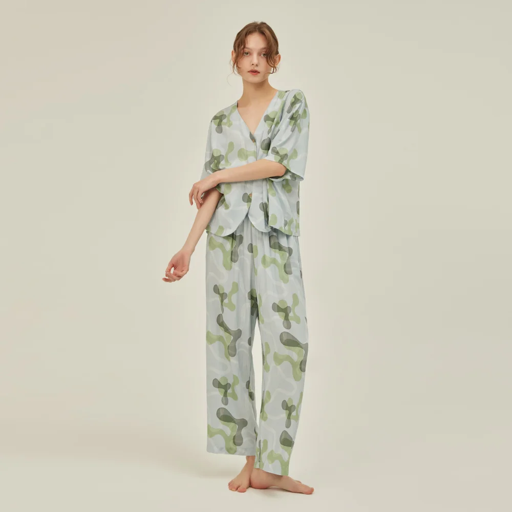 COZY ROUND PAJAMA SET_arc blue