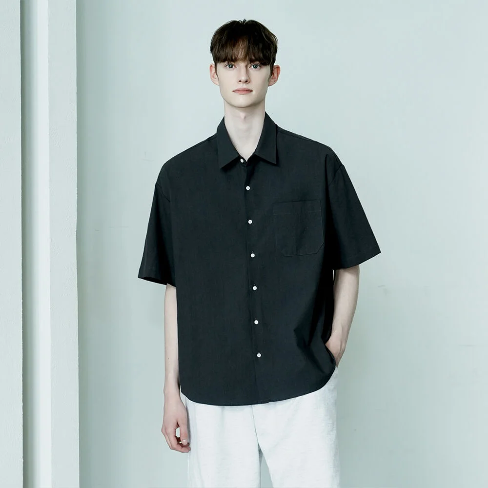 DM1020 SUMMER COTTON HALF SHIRTS_CHARCOAL