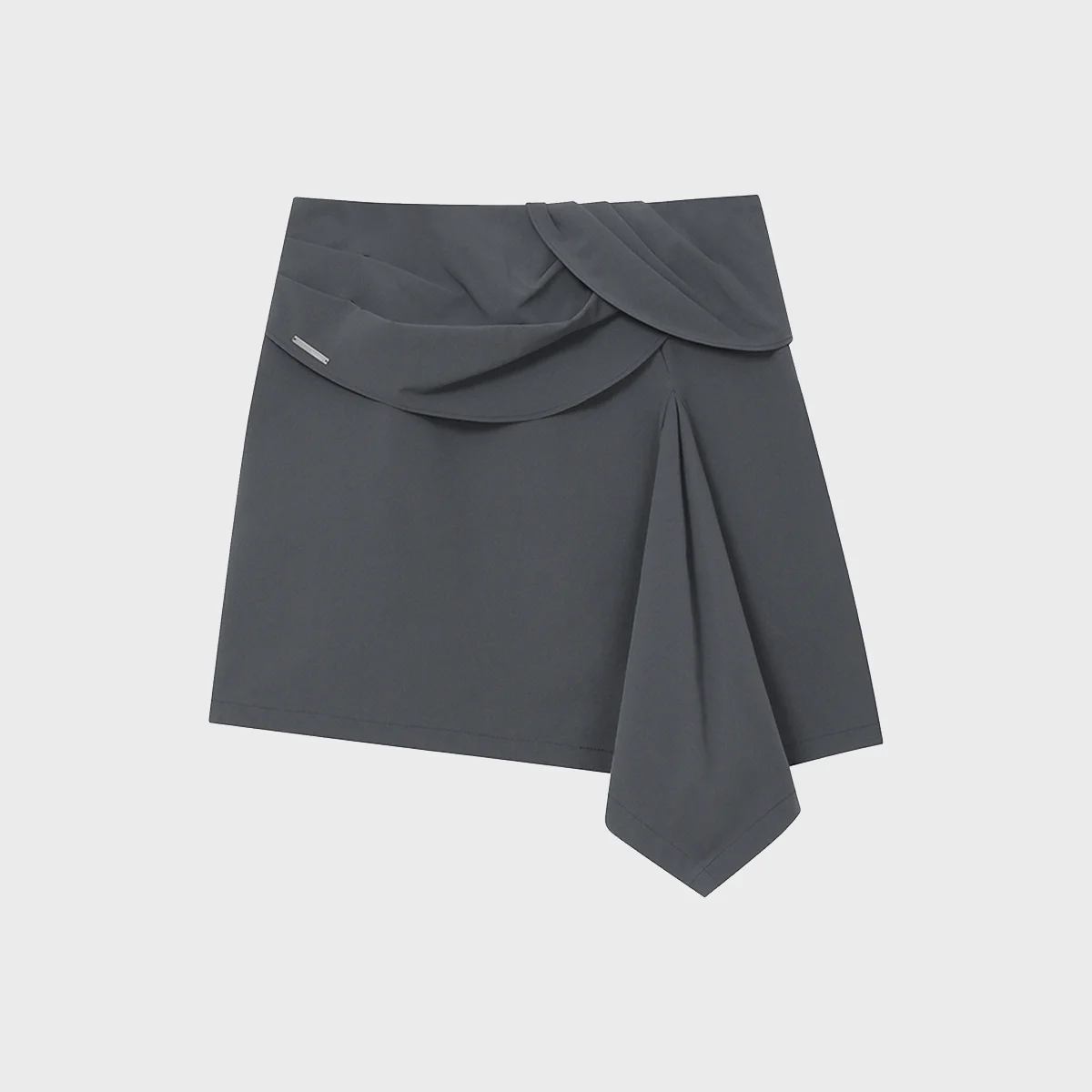 Layered chiton mini skirt CHARCOAL