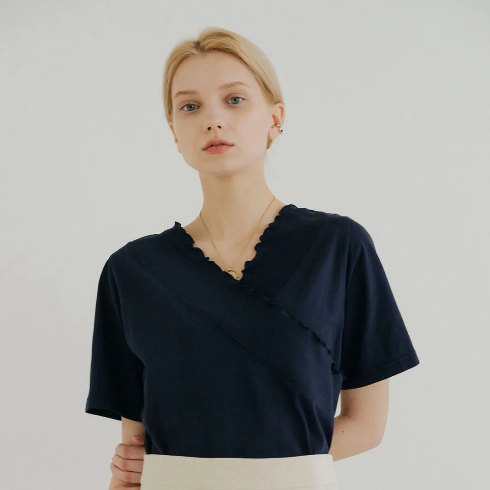 SHIRRING POINT T-SHIRT_NAVY