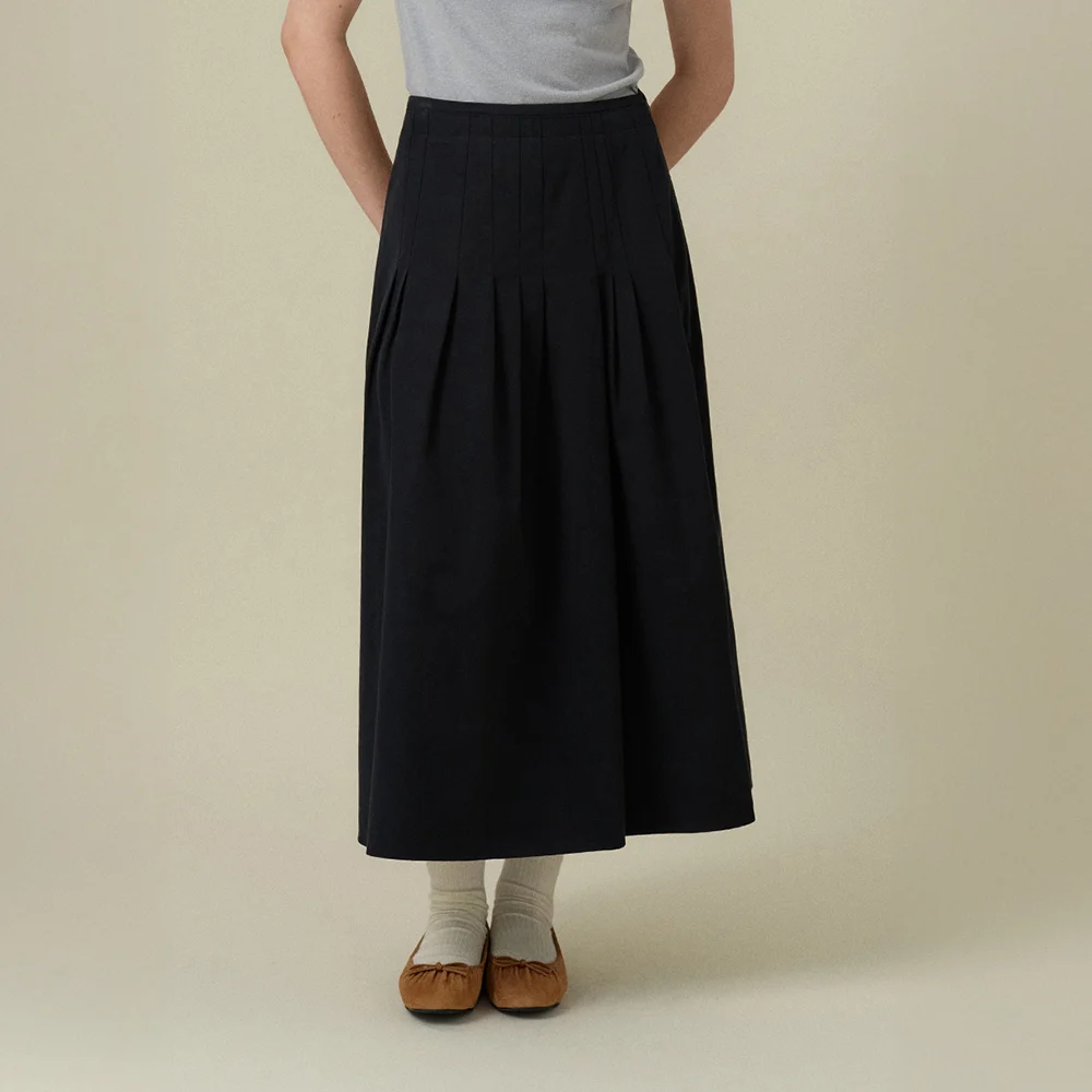 MERCI PINTUCK SKIRT_NAVY