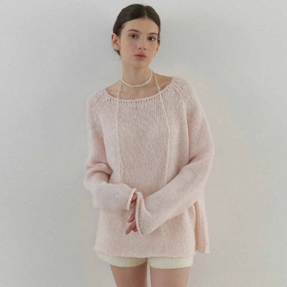 Bonheur raglan knit (powder pink)