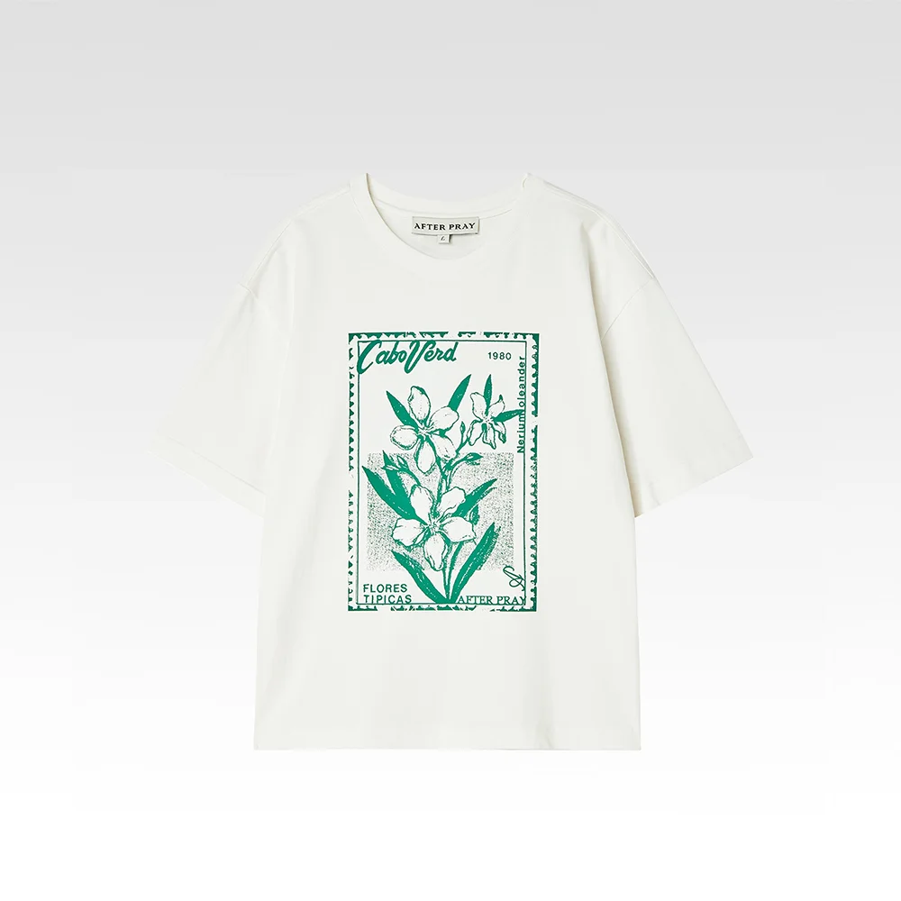 Flora 印章 T恤 白色