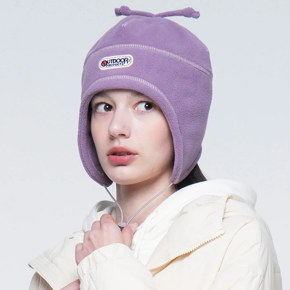 FLEECE EARPLUG BEANIE (LIGHT VIOLET)