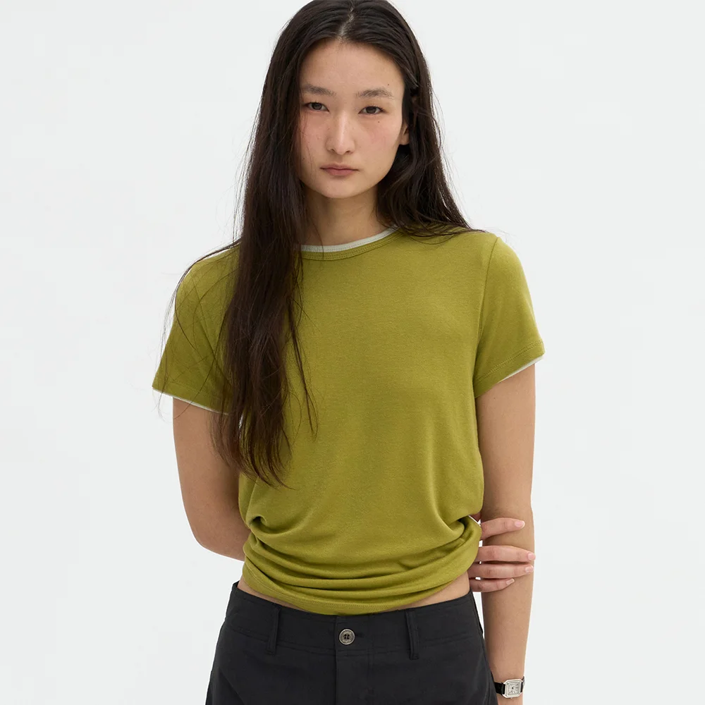 DOUBLE LAYERED T-SHIRT (OLIVE)