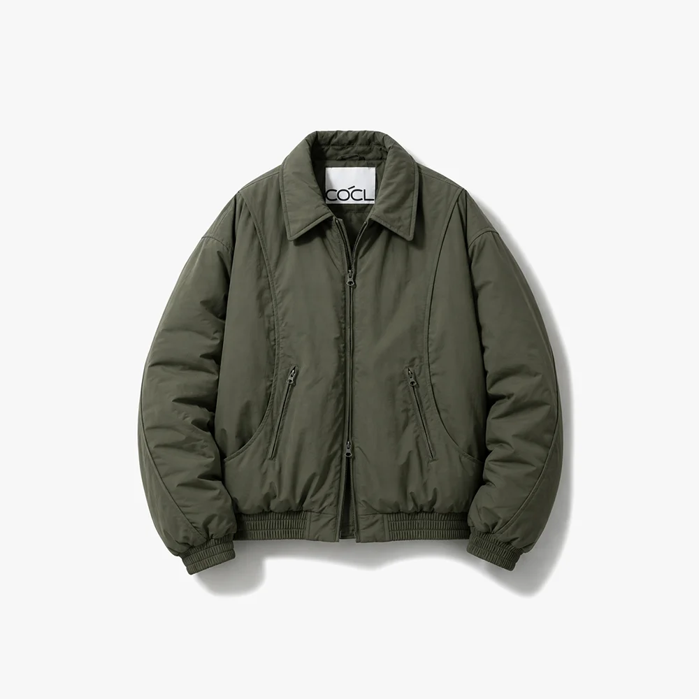 弧形 兩穿 航空 羽絨外套 夾克 卡其色 COOSJP045KHAKI