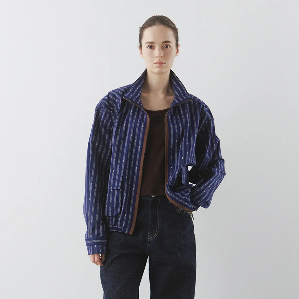 Ethnic Shirt Blouson in Navy