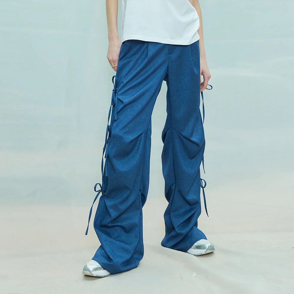 L9 RIBBON EYELET POINT PANTS(BLUE)