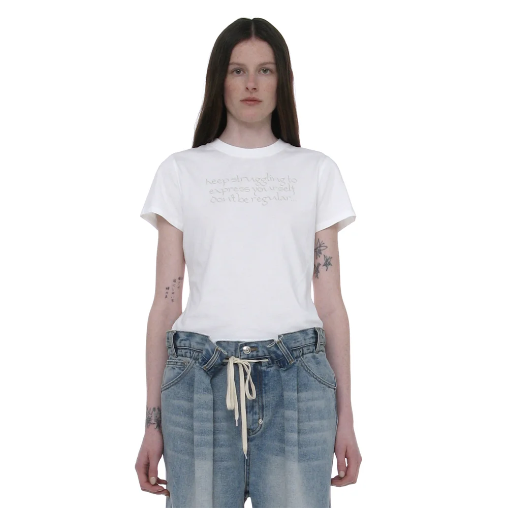 DBR SLOGAN PRINTED SHORT SLEEVE TEE_WHITE