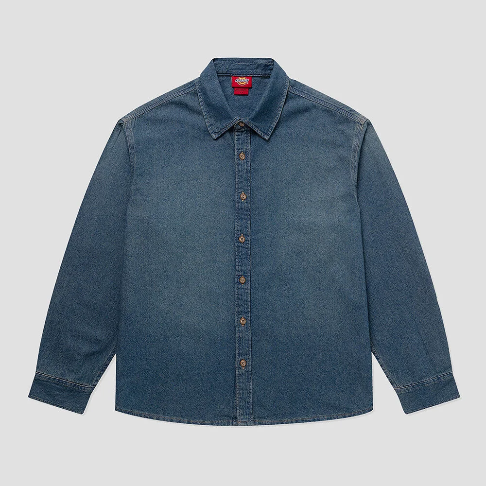 輕量 牛仔 襯衫 Khaki Tinted Blue