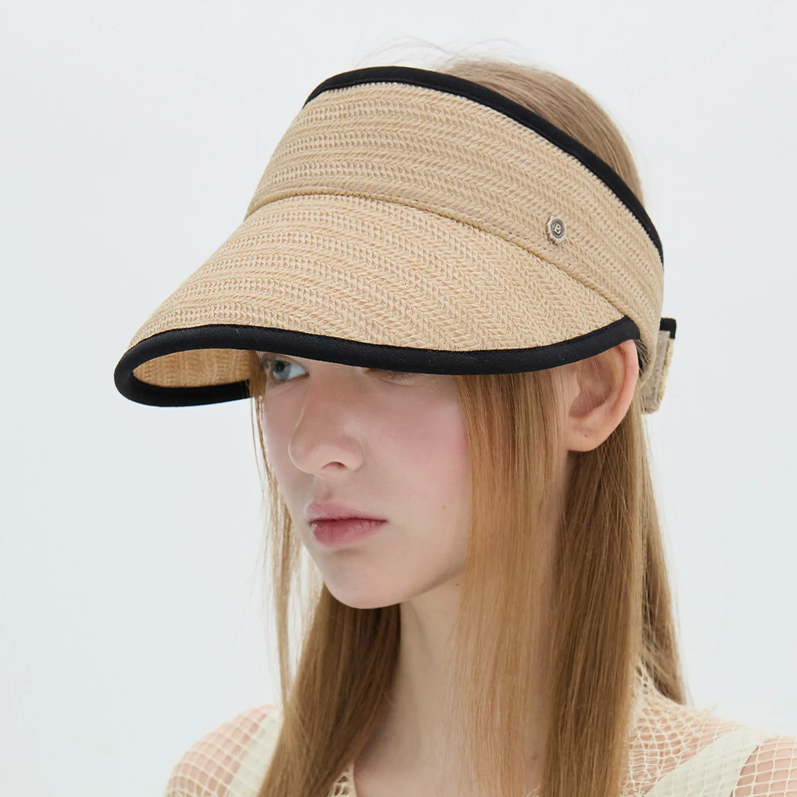 Hailey Straw Sun Visor - Natural