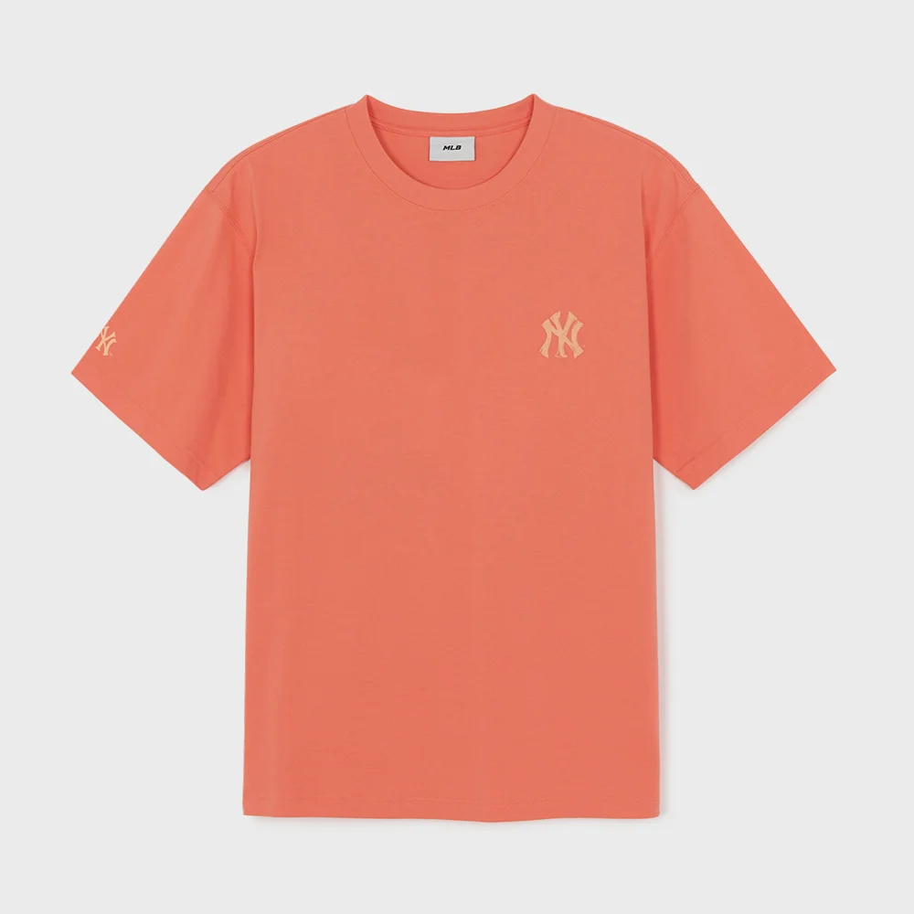 基本款 簡約 街頭 標誌 寬鬆版型 短袖 T恤 NY (Neon Orange)