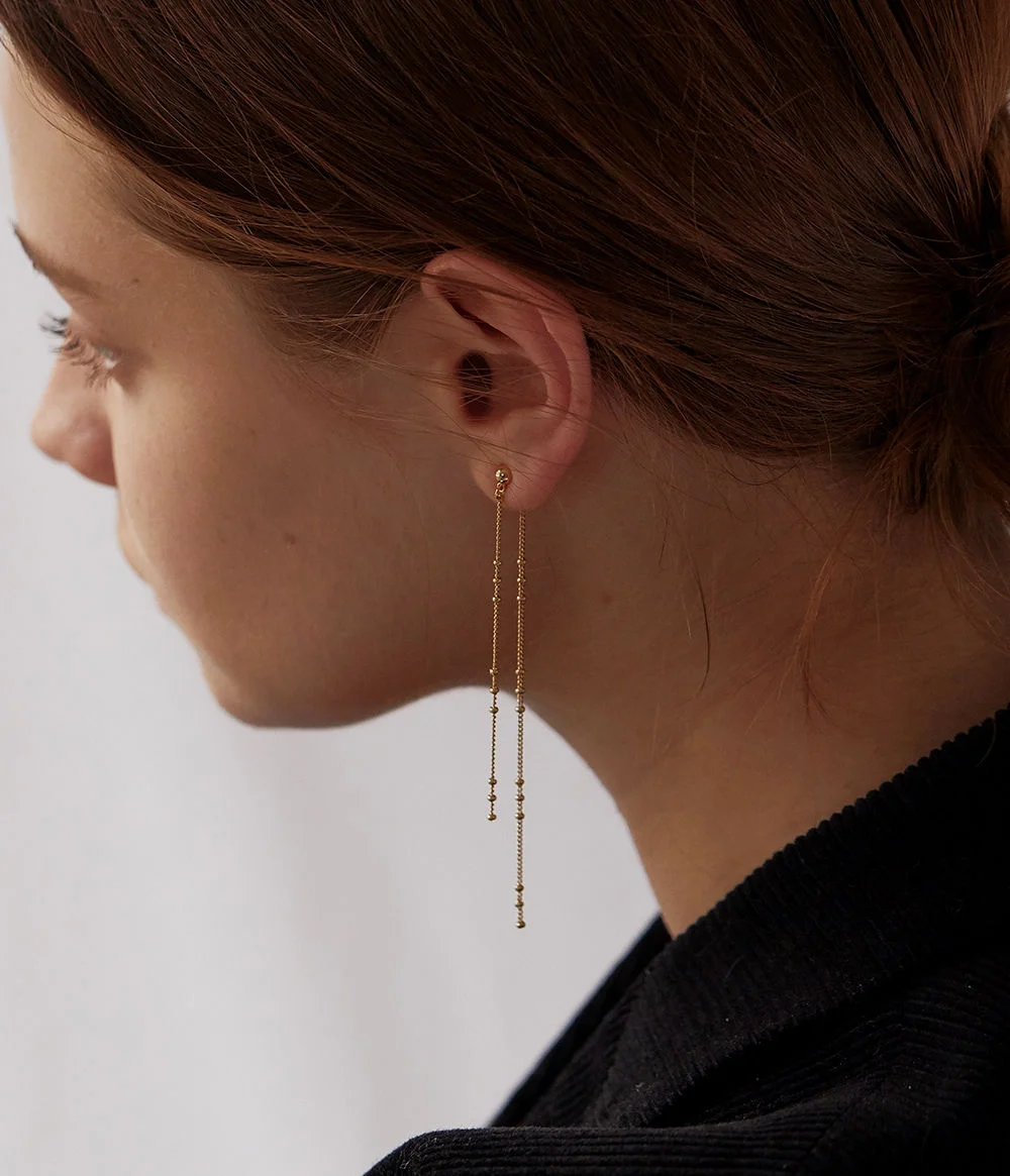 Two Chain Layered Earrings