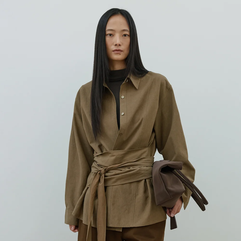 Wrap Detailed Shirt (khaki)