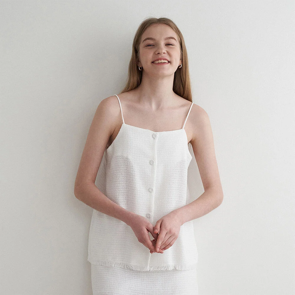 Summer tweed sleeveless - ivory