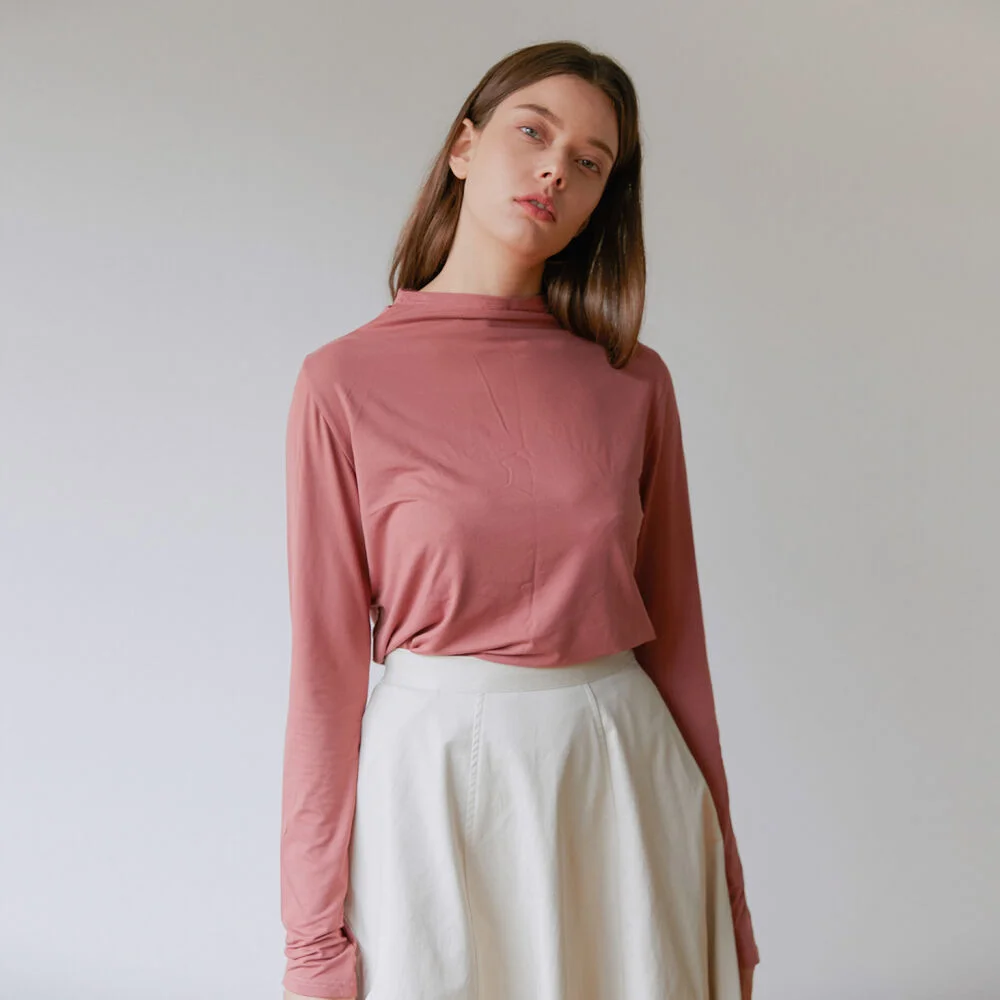 BASIC HALF TURTLENECK / PINK