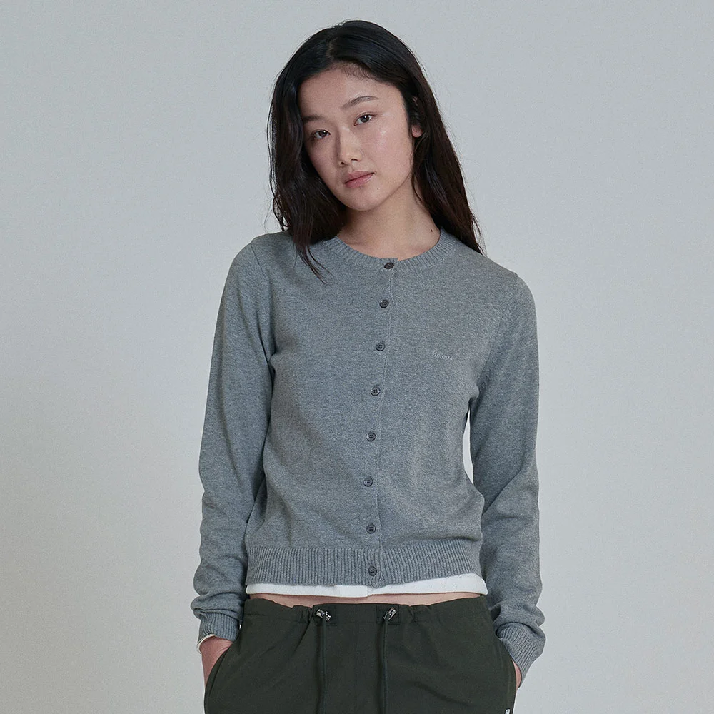 LETTER CARDIGAN (GRAY)
