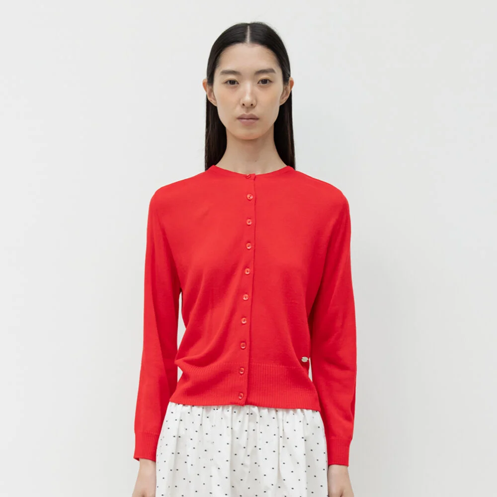 SHEER CARDIGAN / RED