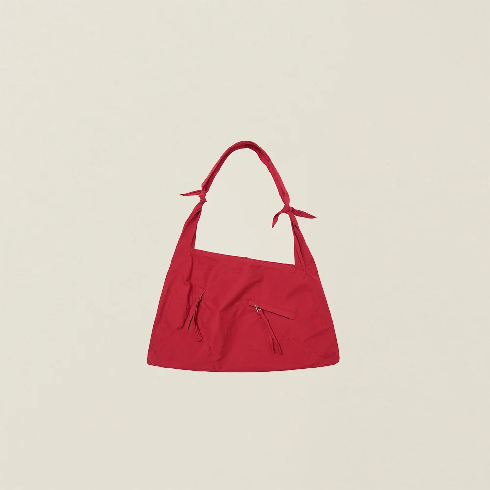 GARMENT DYED 2 WAY STRAP TOTE BAG (MEDIUM) RED