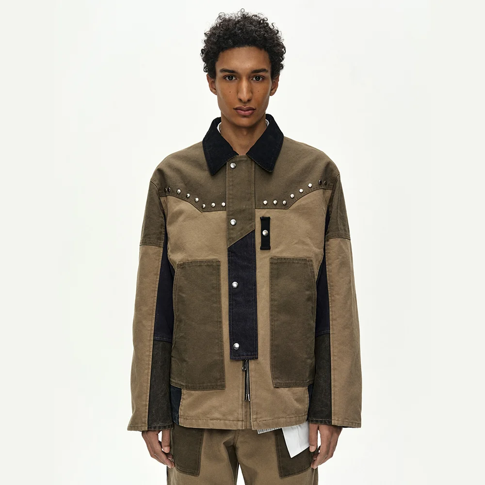 AUSTIN PATCHWORK WASHED JACKET (KHAKI)