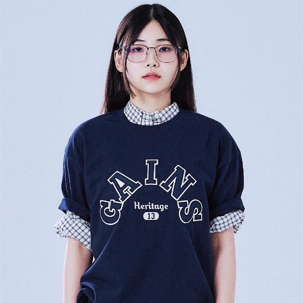 琥珀刺繡 傳承 T恤_藏青色
