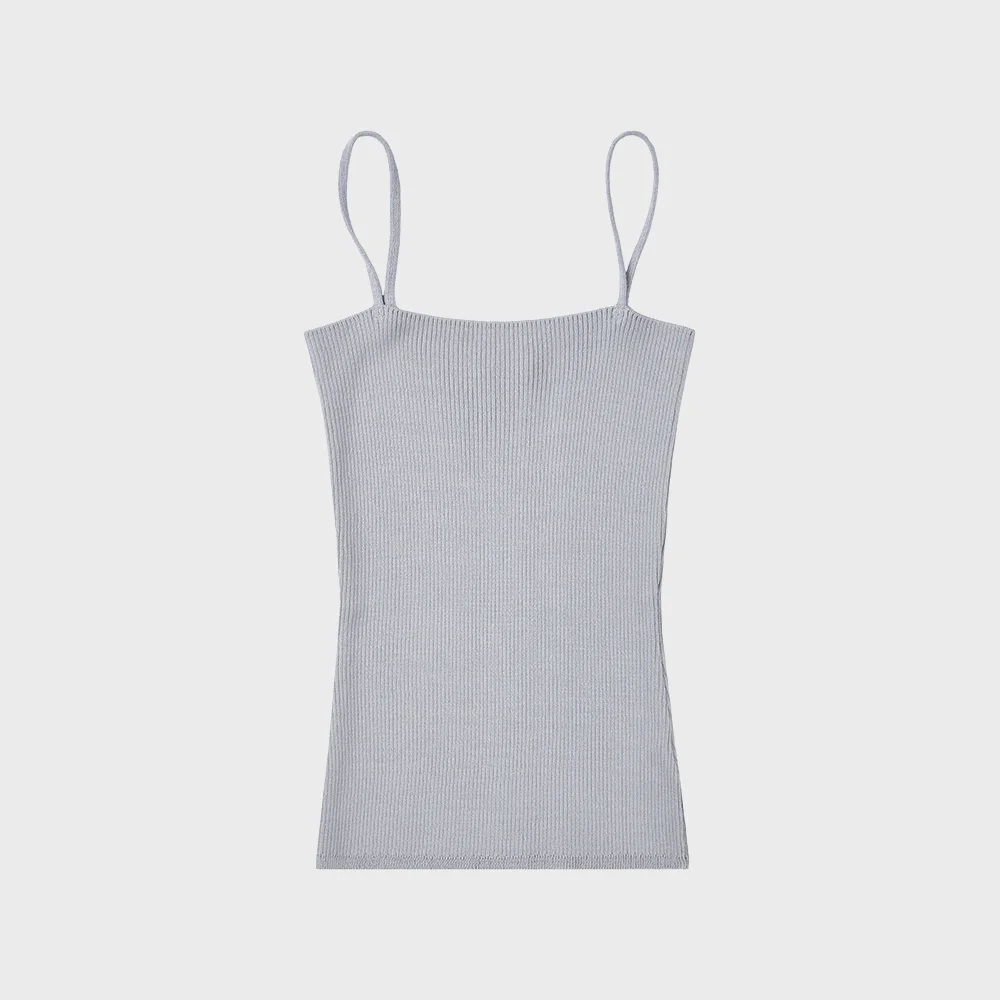 Ribbed knit top_gray