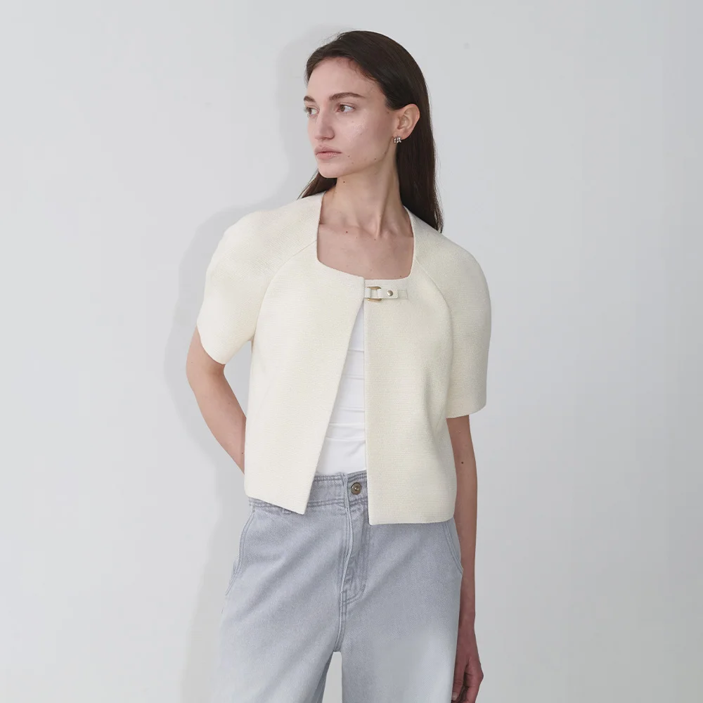 Short Sleeve Tweed Raglan Jacket SW5MJ209-CW