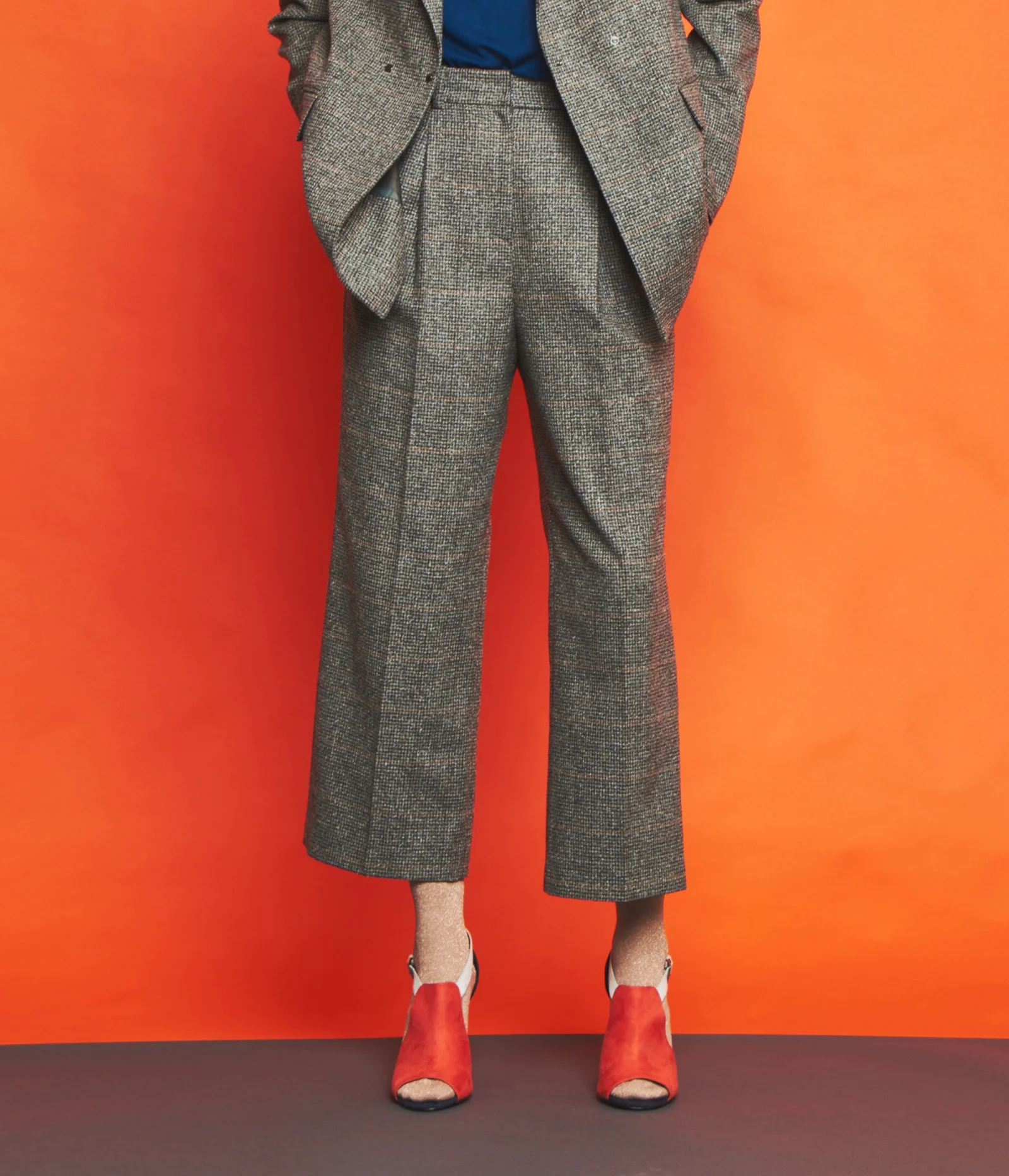 CHECK WIDE PANTS