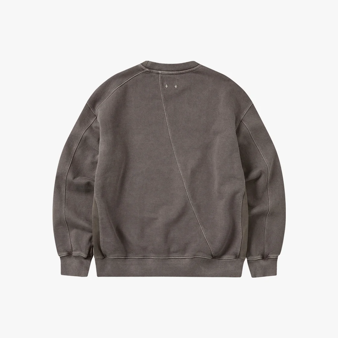 Unbalanced Incision Pigmentation Heavy Sweatshirt_Brown