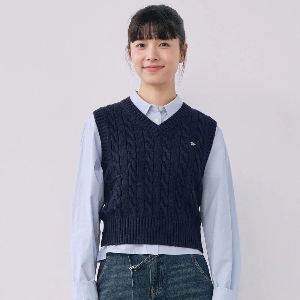 女裝 絞花 針織衫 Navy