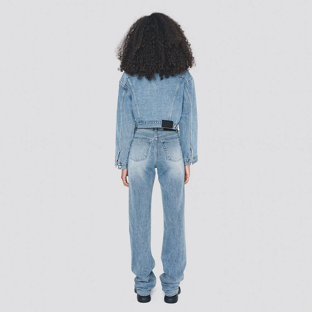 USA HIGH RISE STRAIGHT JEANS LIGHT BLUE