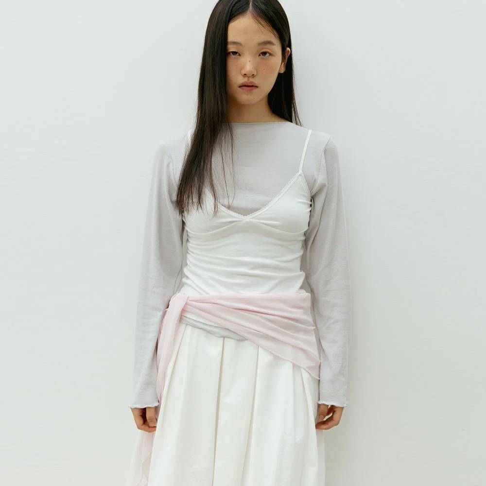 Silk Chiffon Scarf(Light Pink)