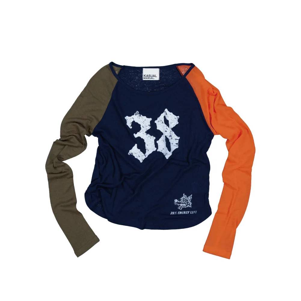 38% ENERGY LEFT TEE-Navy+Orange +Khaki