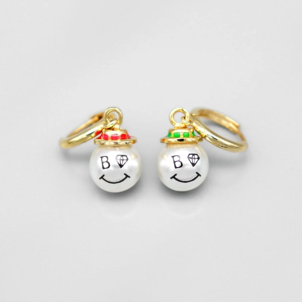 Gentle pearl smile ring Eearings 獨特 溫和 設計 一觸即開 環 珍珠 耳環