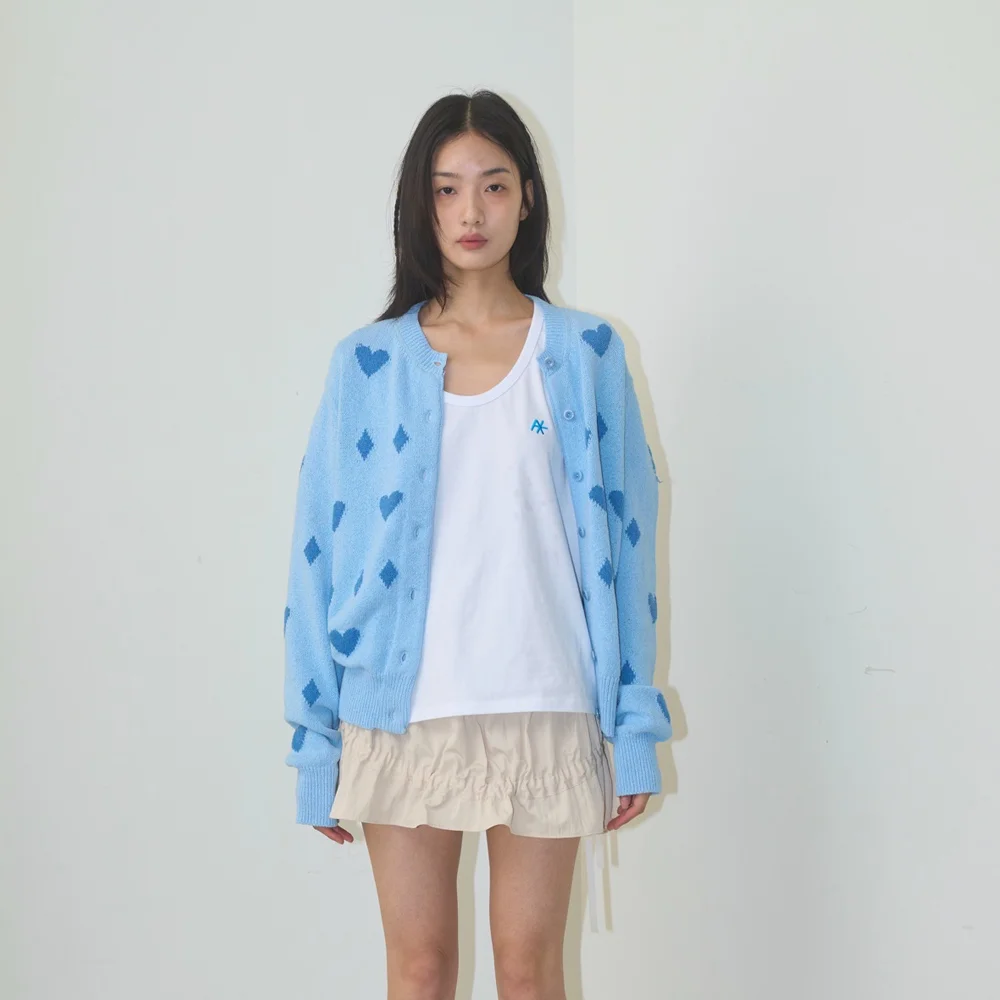 Heart Dia Cardigan / Skyblue