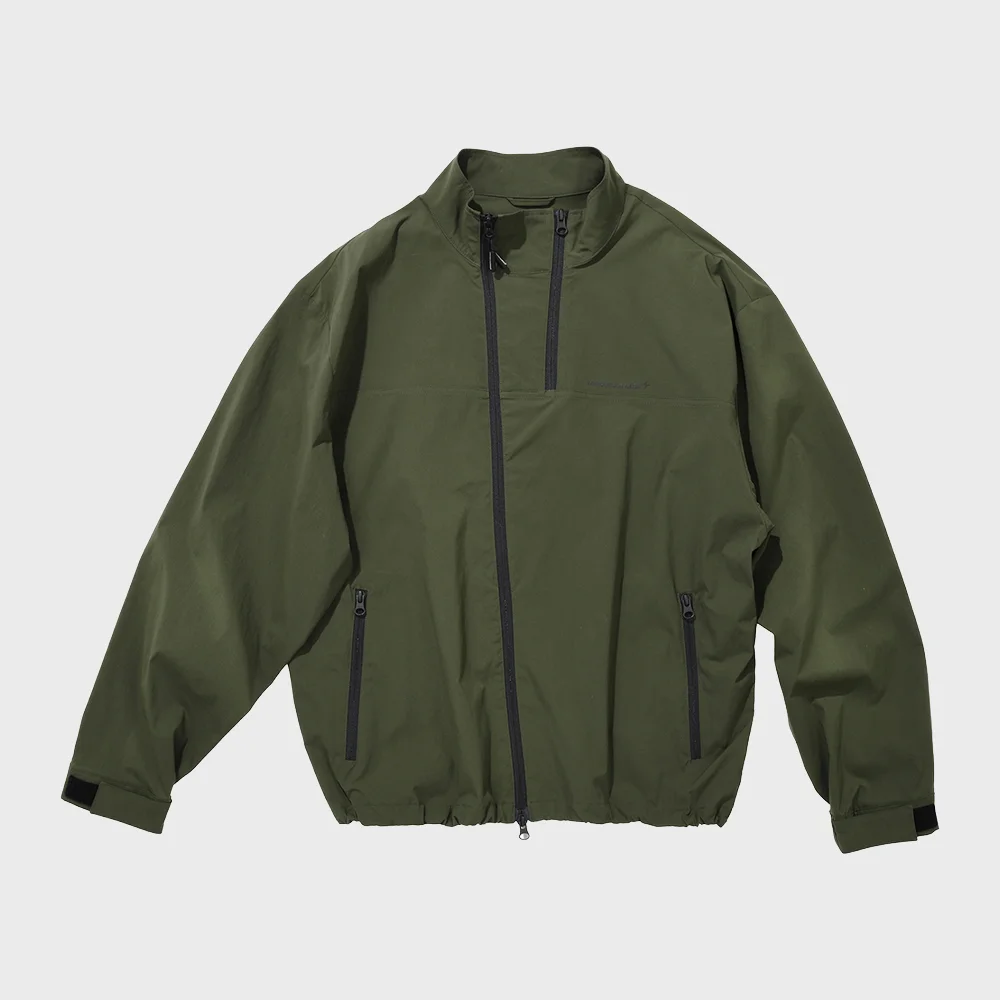DIAGONAL ZIP WINDBREAKER (KHAKI)