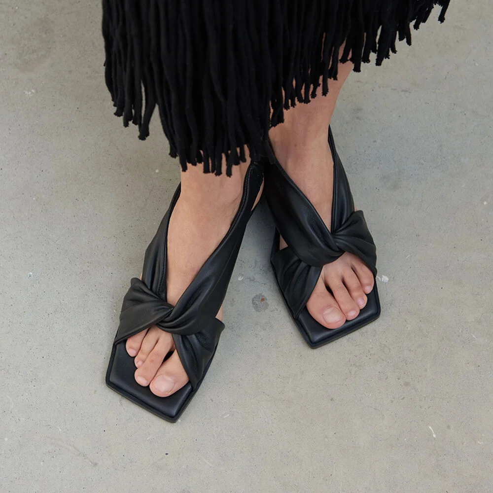 Ella Sandals Leather Black