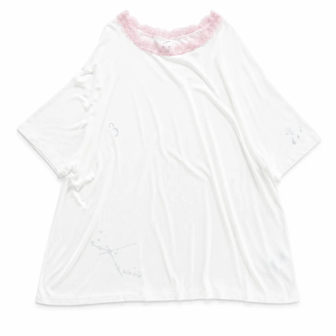 Cloudy Tee Dress (White)
