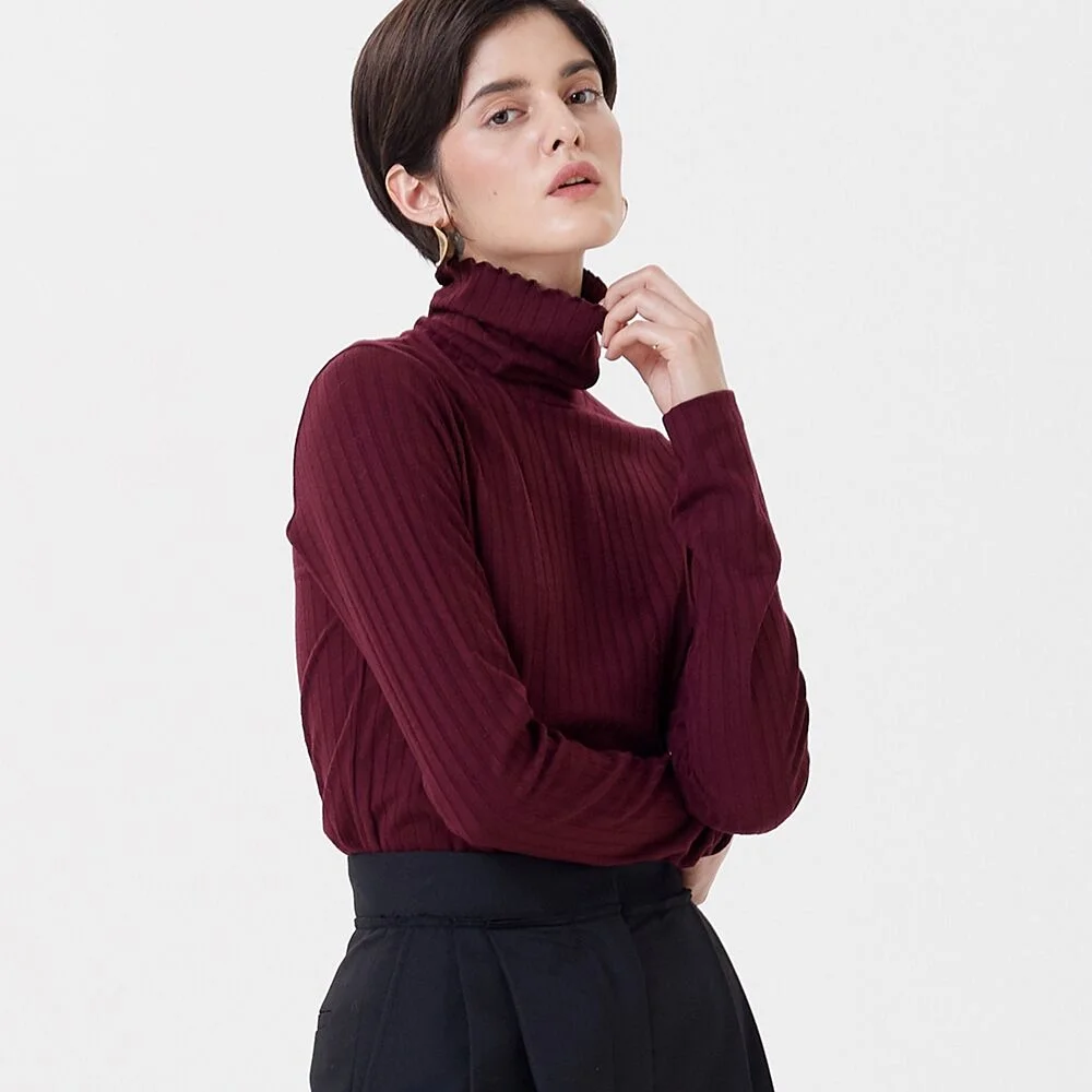 JERSEY REGULAR TURTLENECK WINE