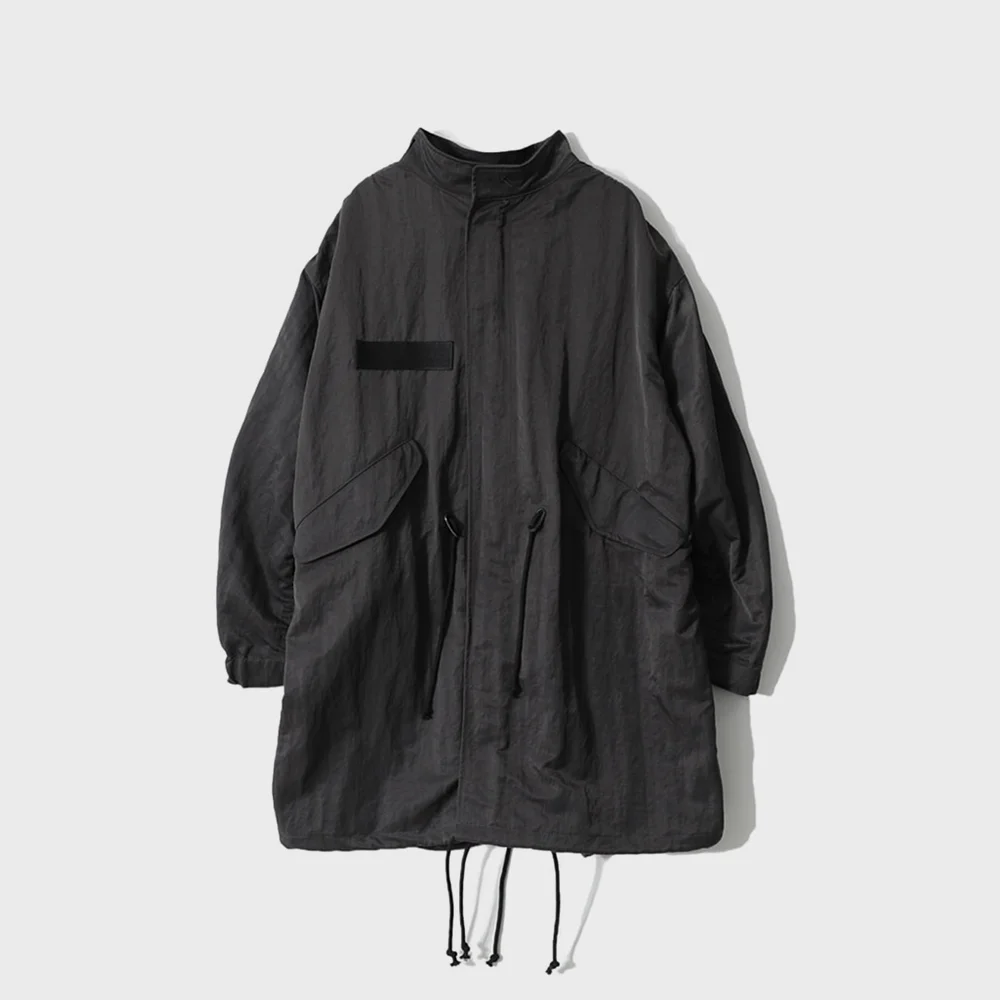 Fuse Crease Nylon Fishtail Parka Charcoal