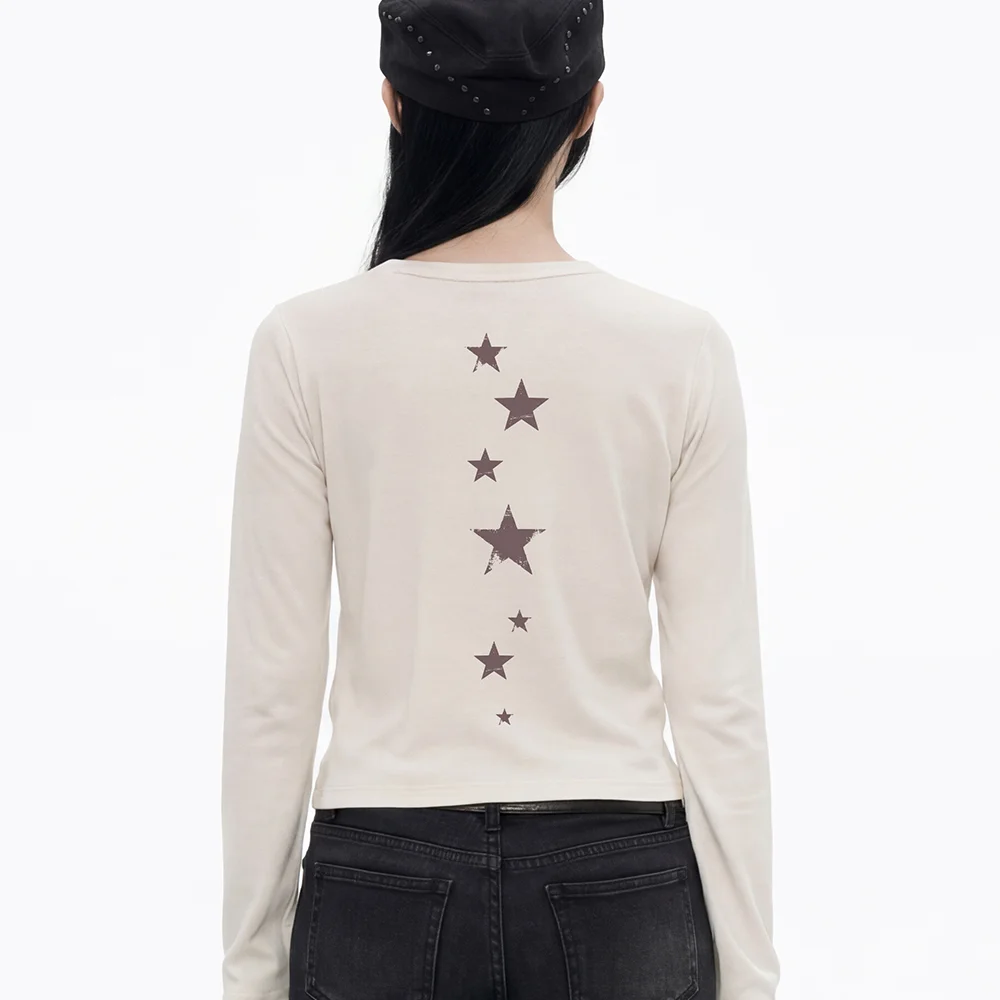 VINTAGE STAR LINE 亨利領 長袖 T恤_2color