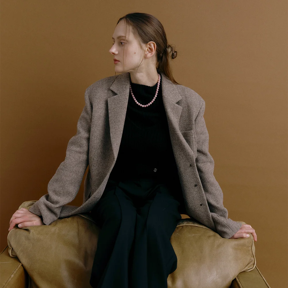OUT-POCKET WOOL JACKET (ash brown)