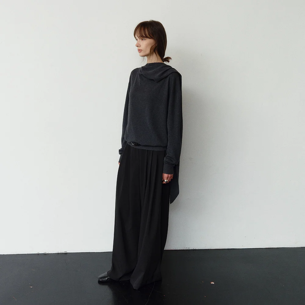 PLEATED WIDE PANTS_BLACK